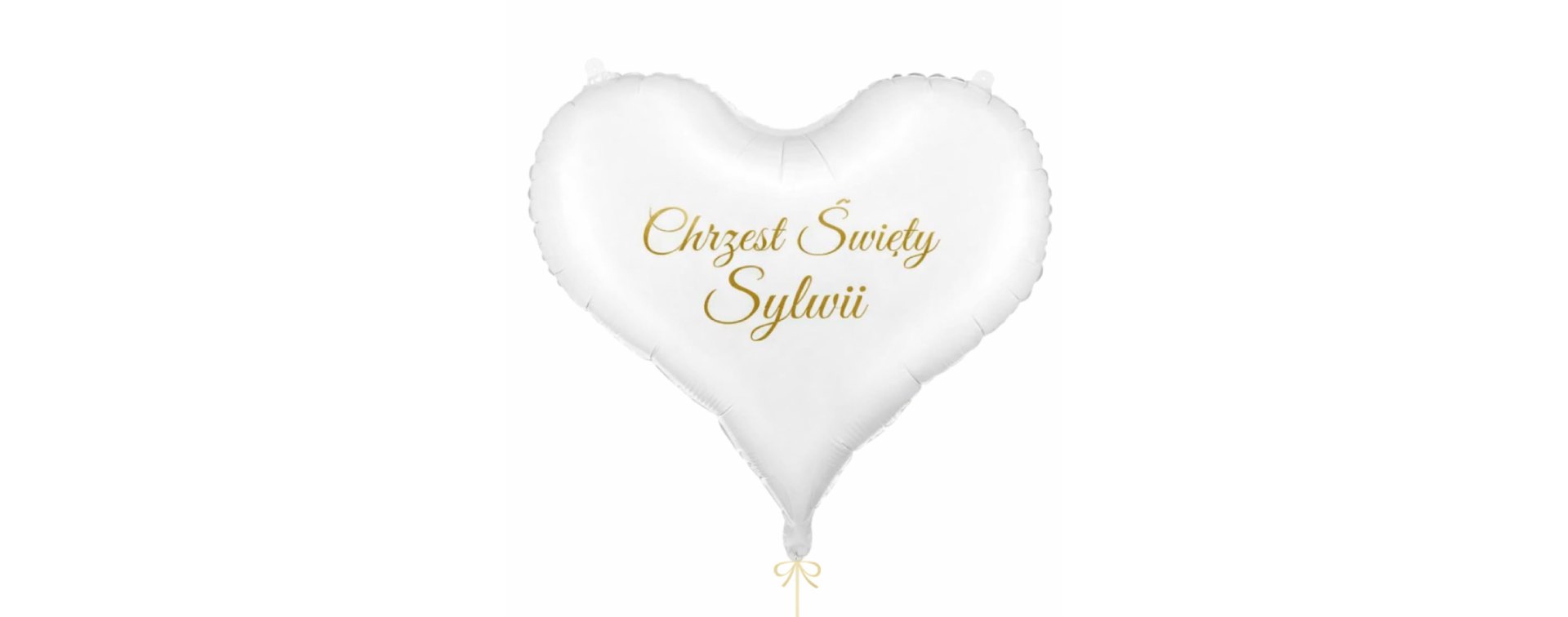 Balon białe serce ze złotym napisem, rozmiar 75 cm