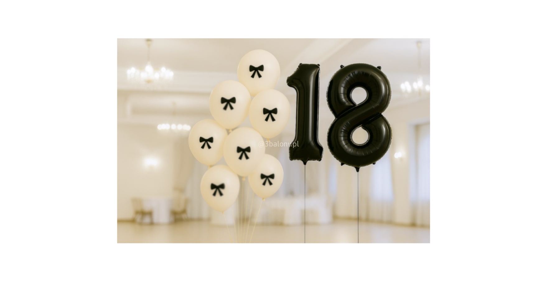 Zestaw balonów na 18-stkę w czarno beżowym kolorze