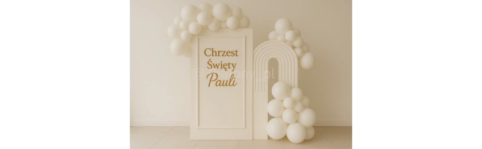 Ścianka do zdjęć Chrzest Święty z dwóch części + balony