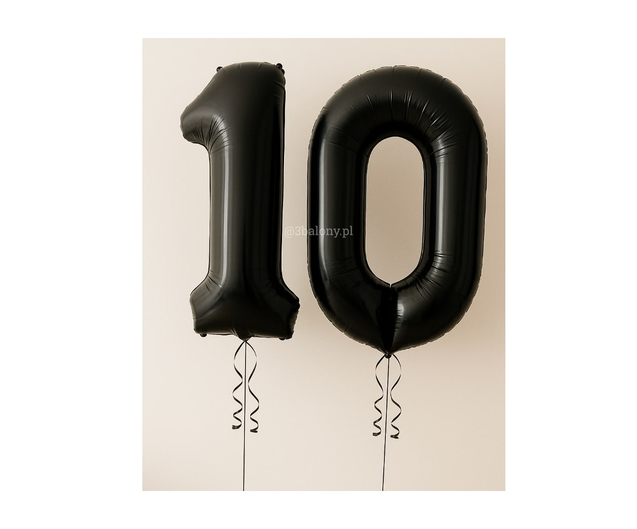 Balon foliowy cyfra 1 i 0 czarne z helem