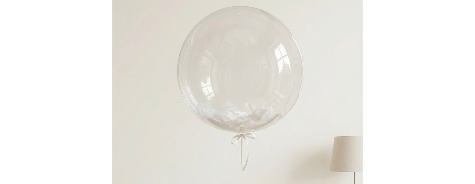 Balony Transparentne z Białymi Piórkami