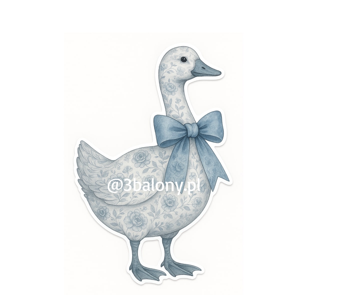 Gąska dekoracyjna z niebieską kokardą – urocza ozdoba do pokoju dziecka lub przyjęcia