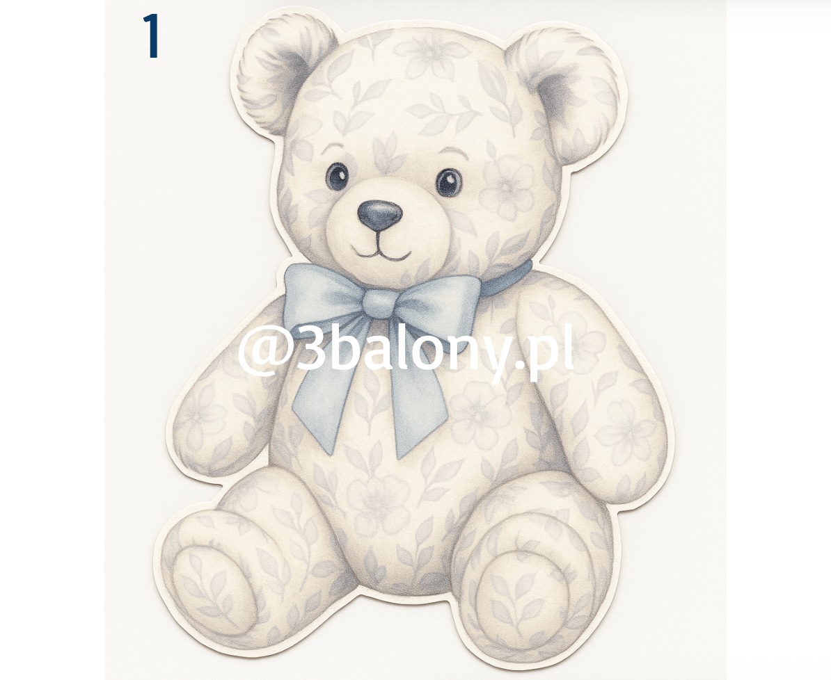 Miś dekoracyjna z kokardą – urocza ozdoba do pokoju dziecka lub przyjęcia