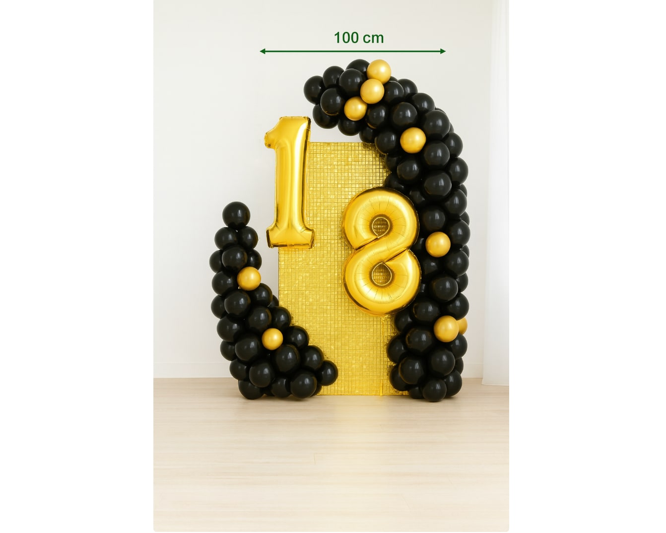 Dekoracja balonowa dla firm w dwóch kolorach + cyfry 18 złote