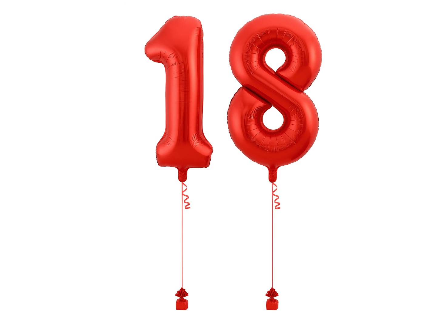 Balon foliowy Cyfra 18 w kolorze czerwonym