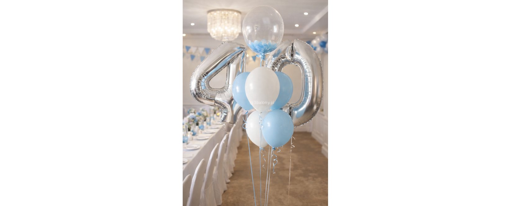 Balony cyfry 4 i 0 w zestawie z lateksowymi balony z helem