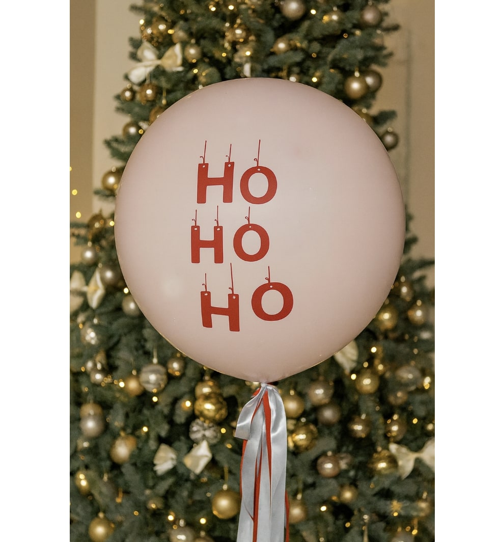 Balon świąteczny HO HO HO – duży pastelowy balon dekoracyjny