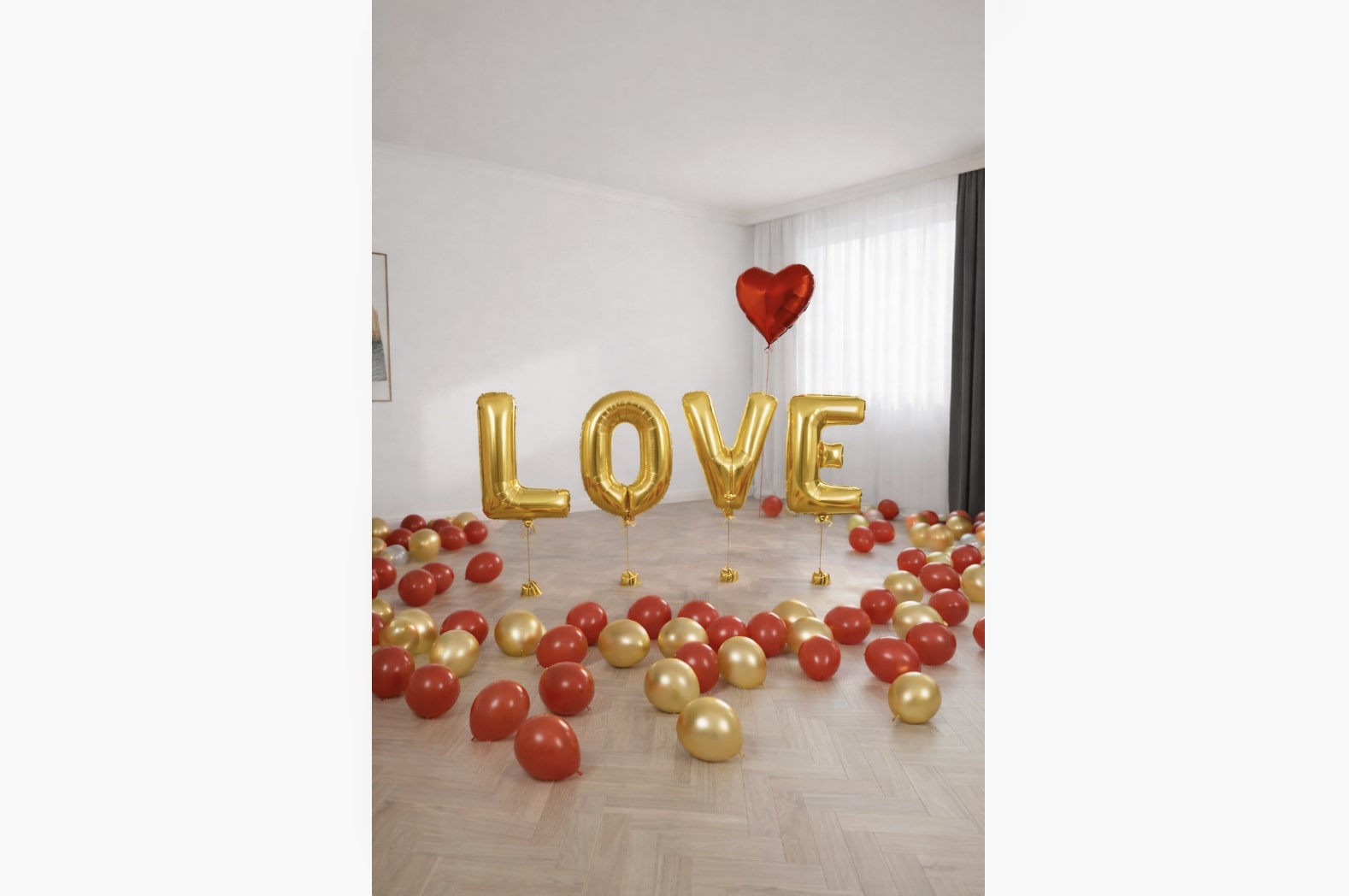 Balony na zaręczyny z napisem LOVE