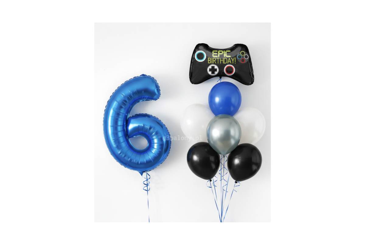 Bukiet balonów na 6 urodziny – epic birthday
