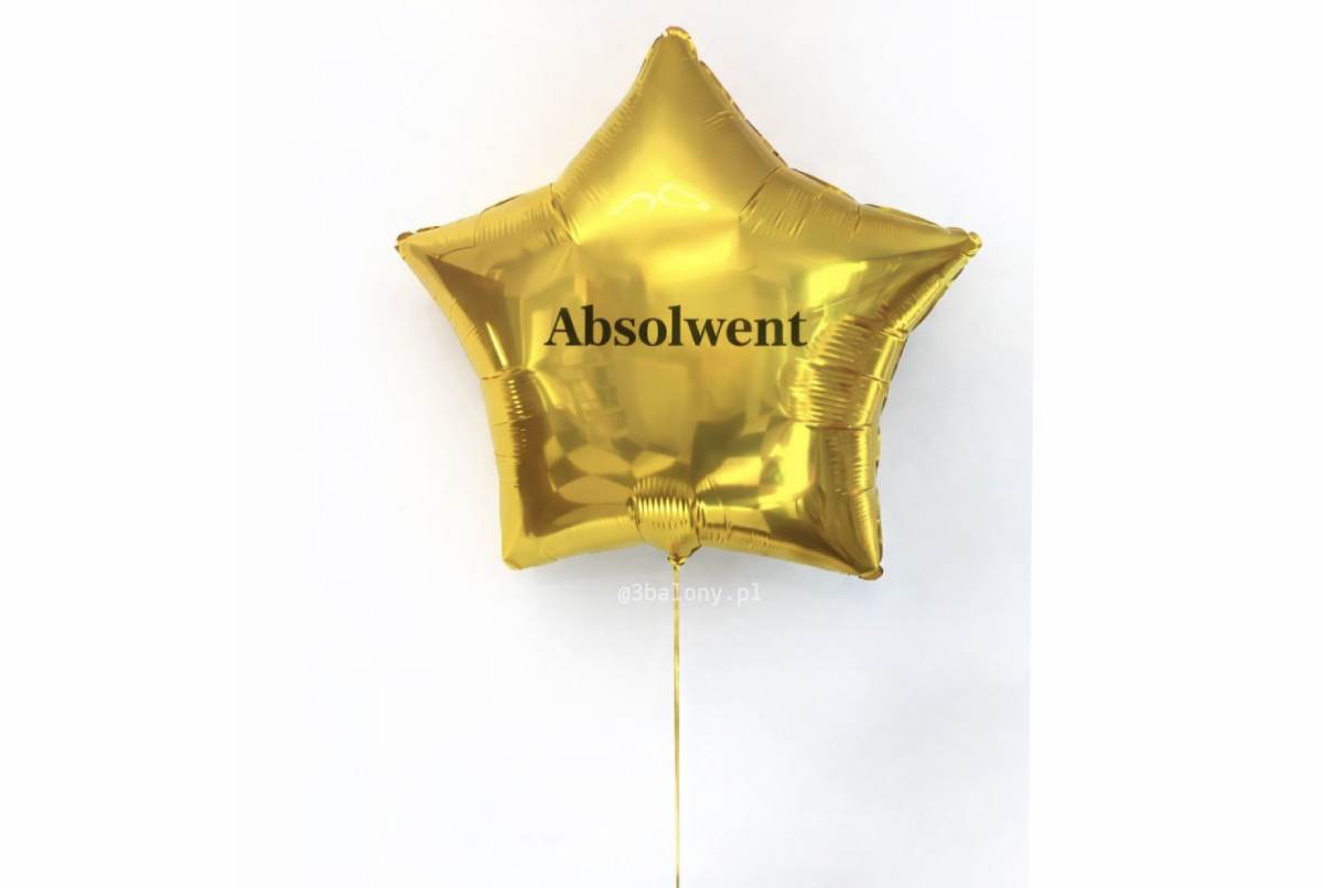 Balon foliowy złota gwiazdka XL Absolwent