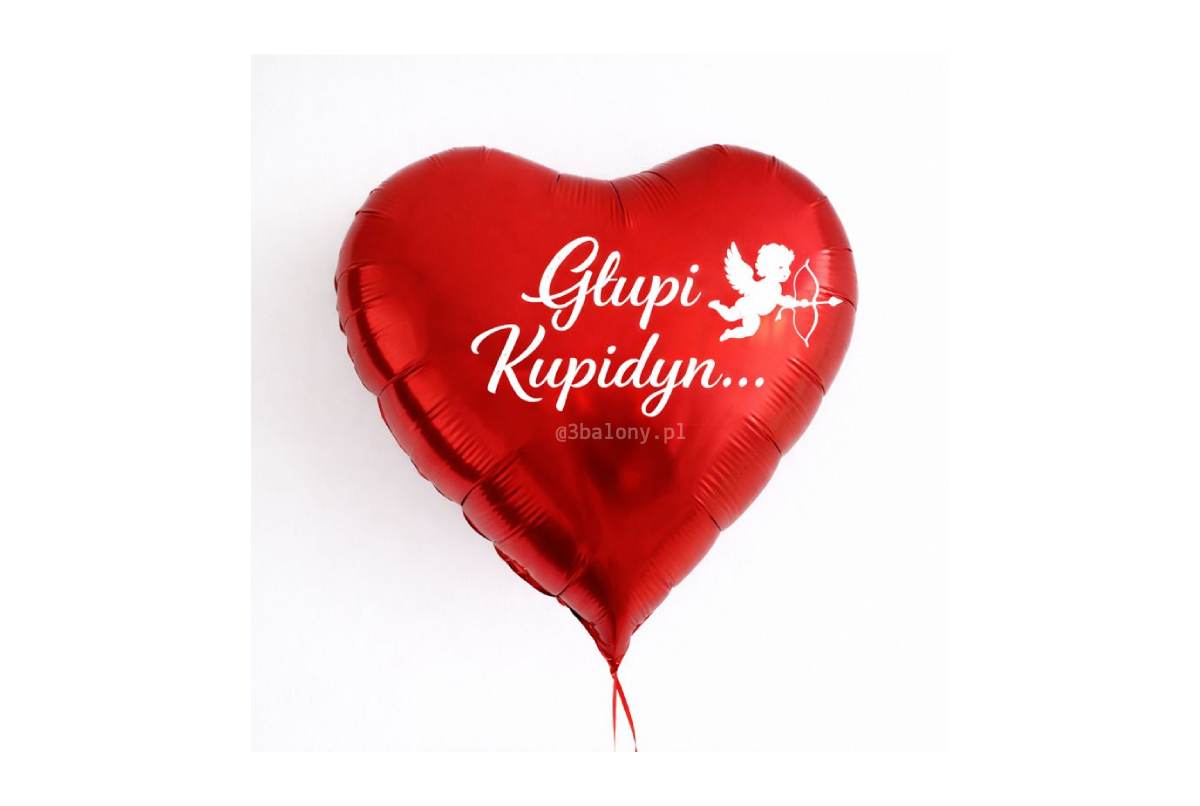 Duży balon serce kupidyn…, rozmiar 61 cm z helem