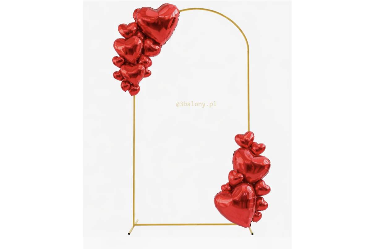 Dekoracja na Walentynki: Metaliczny stelaż i balony serca