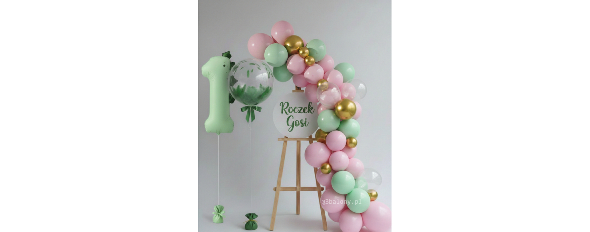 Sztaluga z napisem indywidualnym na 1 urodziny dziecka (zwrotna)