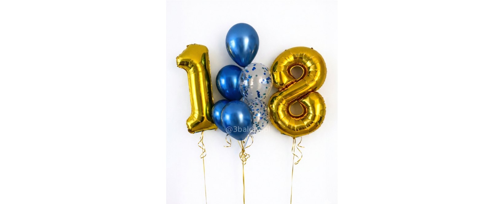 Balony na 18 urodziny Kraków – Zestaw gold & blue