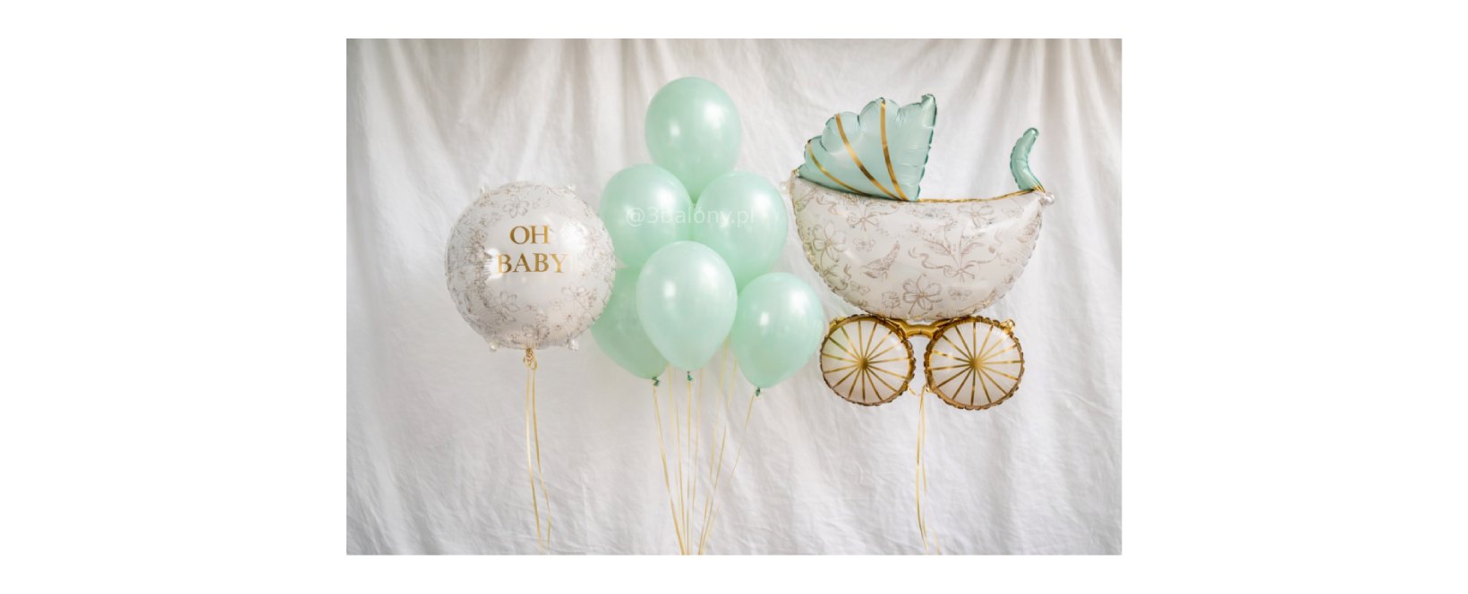 Zestaw balonowy oh baby w zielony kolorze