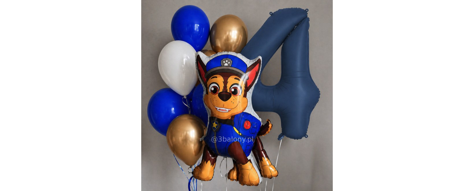 Niebiesko-złoty balonowy hit na 4 urodziny