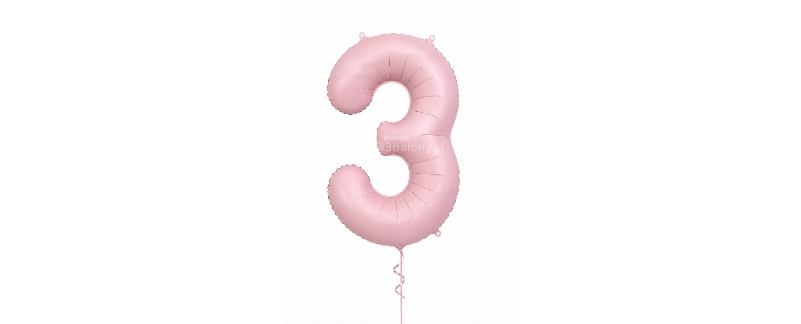 Balon foliowy cyfra 3 pink soft z helem