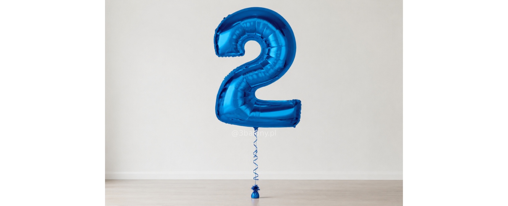 Balon foliowy cyfra 2 w niebieskim kolorze 92 cm